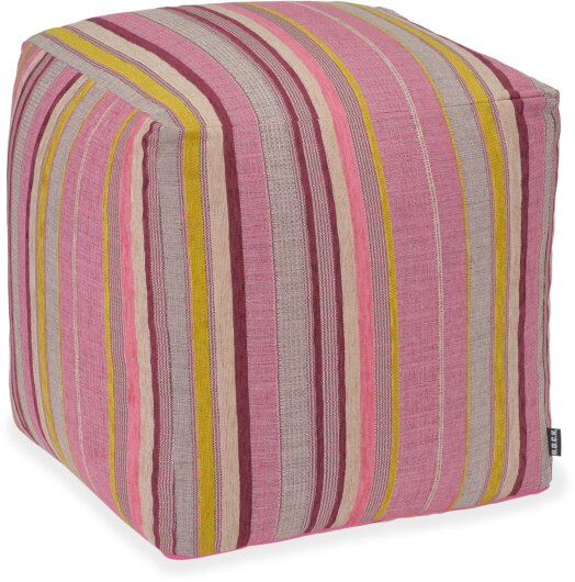 H.O.C.K. Mary Bean Cube Pouf 40x40x40cm Streifen pink lila mais col. 204