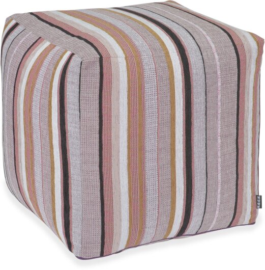 H.O.C.K. Mary Bean Cube Pouf 40x40x40cm Streifen flieder hellgrau schwarz col. 205