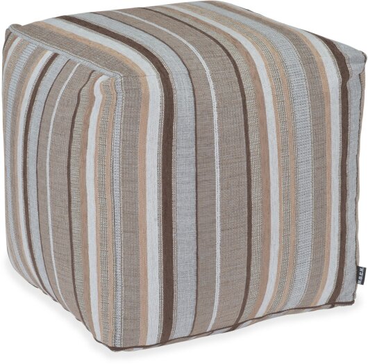 H.O.C.K. Mary Bean Cube Pouf 40x40x40cm Streifen braun taupe beige col. 201