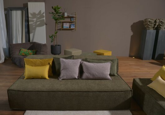 H.O.C.K. Rückenelement für Sofa INDOOR Mitch BIG ca. 200x46x29cm Lotte olive col. 501