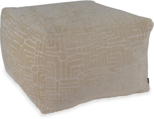 H.O.C.K. Chessy Indoor Hocker 60x60x40cm beige weich gemustert