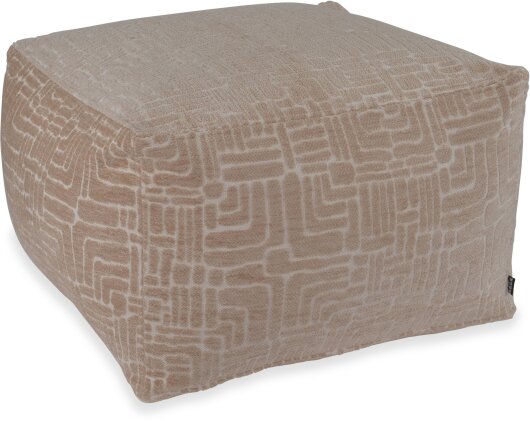 H.O.C.K. Chessy Indoor Hocker 60x60x40cm taupe hellbraun weich gemustert