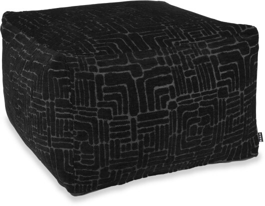 H.O.C.K. Chessy Indoor Hocker 60x60x40cm schwarz weich gemustert