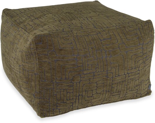 H.O.C.K. Chessy Indoor Hocker 60x60x40cm olive weich gemustert