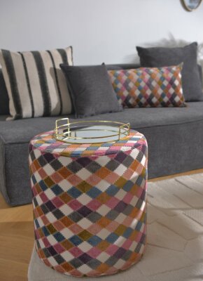 H.O.C.K. Balance Hocker Pouf Ø45x45cm pink bunt