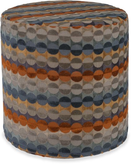 H.O.C.K. Glam Hocker Pouf Ø45x45cm dots dunkelblau taupe terra Erdtöne