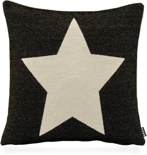 H.O.C.K. Stern / Star Weihnachtskissen Wendekissen 40x40cm col. 06 schwarz / weiß