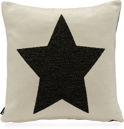 H.O.C.K. Stern / Star Weihnachtskissen Wendekissen 40x40cm col. 06 schwarz / weiß