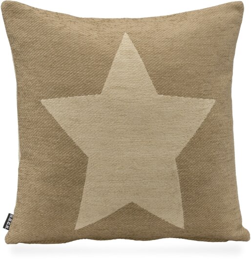 H.O.C.K. Stern / Star Weihnachtskissen Wendekissen 40x40cm col.10 beige / braun