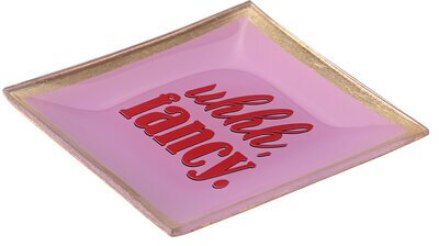 GIFTY Glasteller eckig S / "uhhh fancy" rosa ca. 10x0,8x10cm