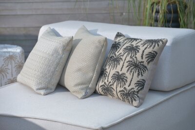 H.O.C.K. Vamosa Palms Outdoor Wendekissen 45x45cm schwarz...