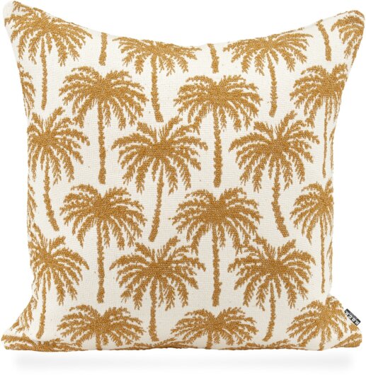 H.O.C.K. Vamosa Palms Outdoor Wendekissen 60x60cm maisgelb Palmen