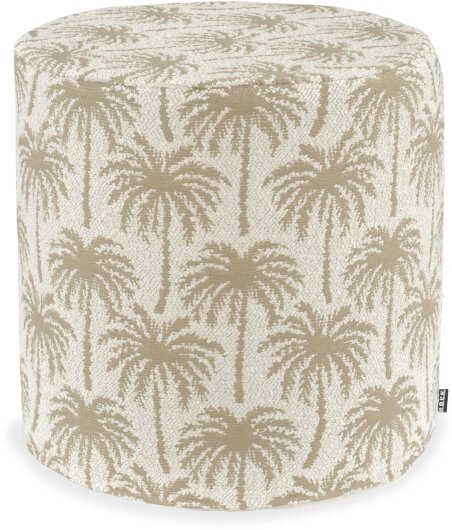 H.O.C.K. Vamosa Palms Outdoor Hocker Pouf ø40x45cm rund natur taupe Palmen