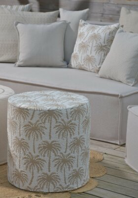 H.O.C.K. Vamosa Palms Outdoor Hocker Pouf ø40x45cm...