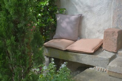 H.O.C.K. Linova Outdoor Kissen 45x45cm orange mit Biese...