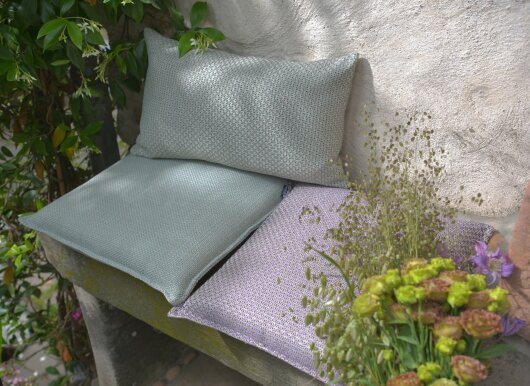 H.O.C.K. Linova Outdoor Sitzkissen 45x45x6cm lila mit Biese col. 404524