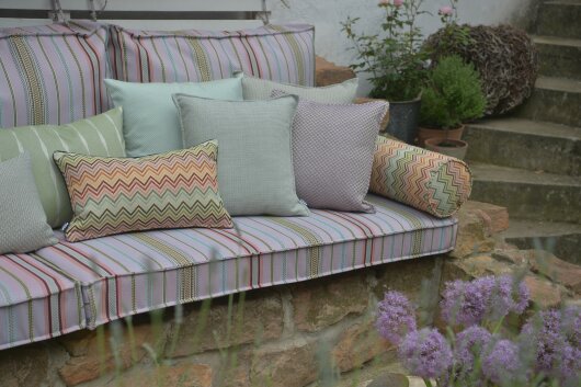 H.O.C.K. Linocea Outdoor Kissen 45x45cm lila mit Biese col. 404520