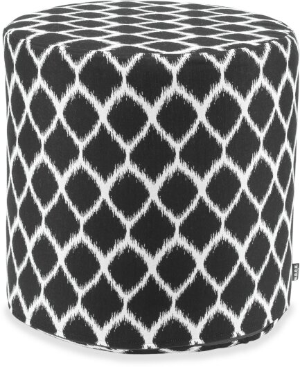 H.O.C.K. Barney Outdoor Hocker Pouf rund ø45x45cm schwarz Raute Glory