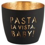 GIFTY Madras Windlicht PASTA LA VISTA BABY! schwarz /...