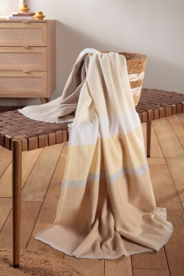 BIEDERLACK Decke Plaid Tagesdecke "Sand Stripe"...