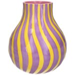 GIFTY Vase Blumenvase geschwungen flieder gelb ca. 19x6cm