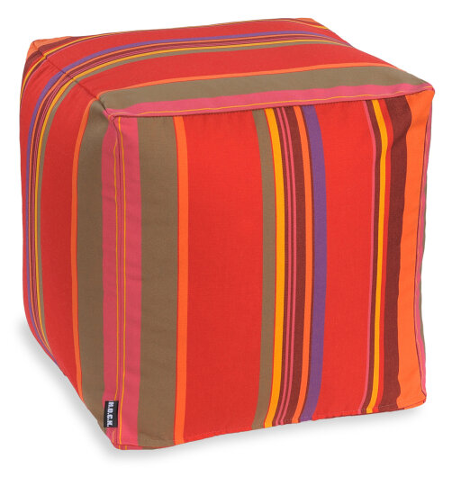 H.O.C.K. Yucatan Outdoor Bean Cube Pouf 40x40x40cm rot