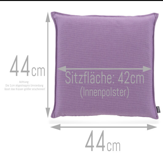 H.O.C.K. Caribe Outdoor Sitzkissen 45x45x6cm lila ultraviolet pomelo 01