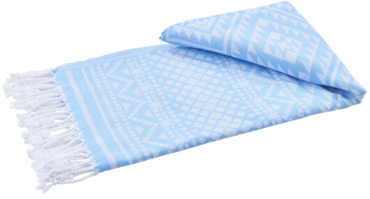 H.O.C.K. Strandhandtuch Conny Towel 90x180cm gemustert light blue hellblau 4016