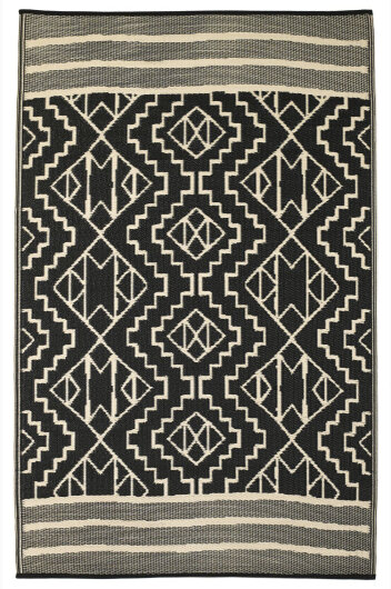 H.O.C.K. Outdoor Teppich Kilimajaro 180x270cm black beige Boho