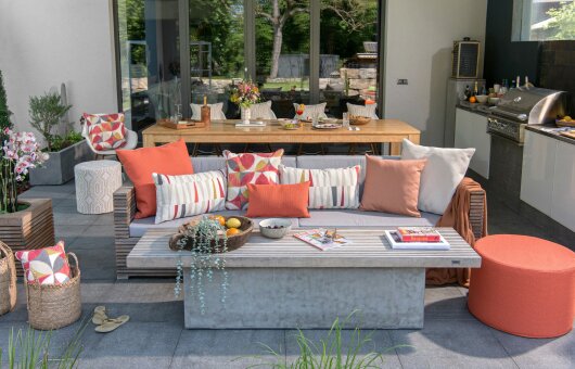 H.O.C.K. Madrid Outdoor + Indoor Wendekissen 50x30cm orange in&out