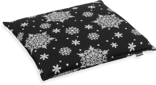 H.O.C.K. Snow Flakes Stuhlkissen mit Biese 45x45x6cm schwarz C06 Schneeflöckchen