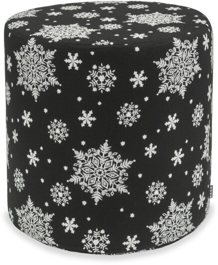 H.O.C.K. Snow Flakes Hocker rund ø45x45cm schwarz Schneeflöckchen