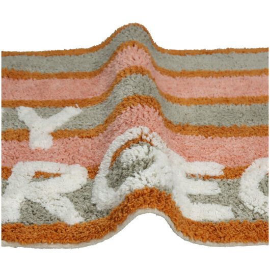 KRST Badematte " Hey Gorgeous" multi Streifen ca. 50x80x2cm rosa grau orange gestreift