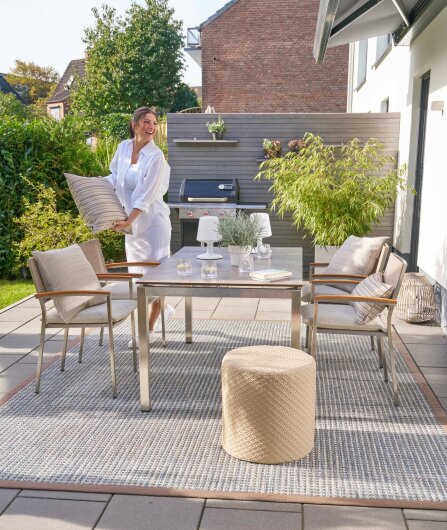 H.O.C.K. Marcal Outdoor + Indoor Sitzkissen 45x45x6cm col. 03 beige in&out