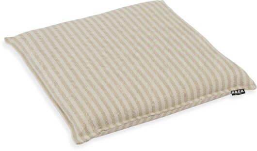 H.O.C.K. Nova Outdoor + Indoor Sitzkissen 40x40x6cm mit Biese col. 2 beige taupe schmale Streifen in&out