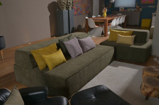 H.O.C.K. Sofa Mitch BIG Indoor ca. 200x120x35cm Lotte olive col. 501