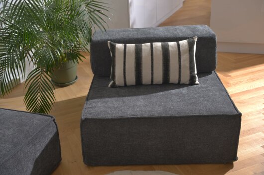 H.O.C.K. Sofa Mitch SMALL Indoor ca. 100x120x35cm Lotte dunkelgrau anthrazit col. 802