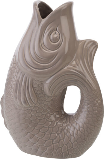 GIFTY Vase / Karaffe L Fisch taupe sandsteinfarben 2,7 Liter / ca. 21x31x12cm