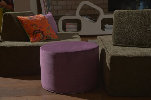 H.O.C.K. Versatil Hocker rund Pouf ø60x40cm Uni mauve lila col. 23