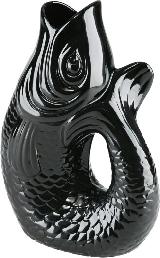 GIFTY Vase / Karaffe L Fisch schwarz 2,7 Liter / ca. 21x31x12cm